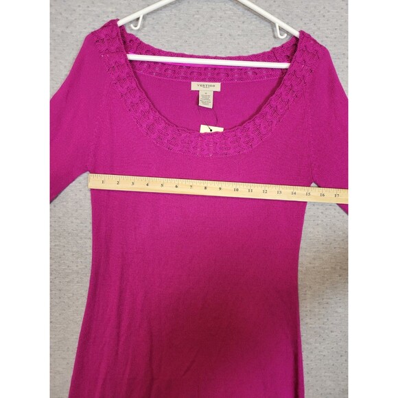 NWT Vertigo Paris Fushia Sweater Dress Tunic Womens Medium Wool Cashmere Luxury - Picture 6 of 10